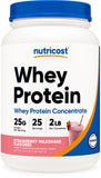 Nutricost proteína de suero concentrada batido de fresa en botella, sabor agradable para desayunos rápidos