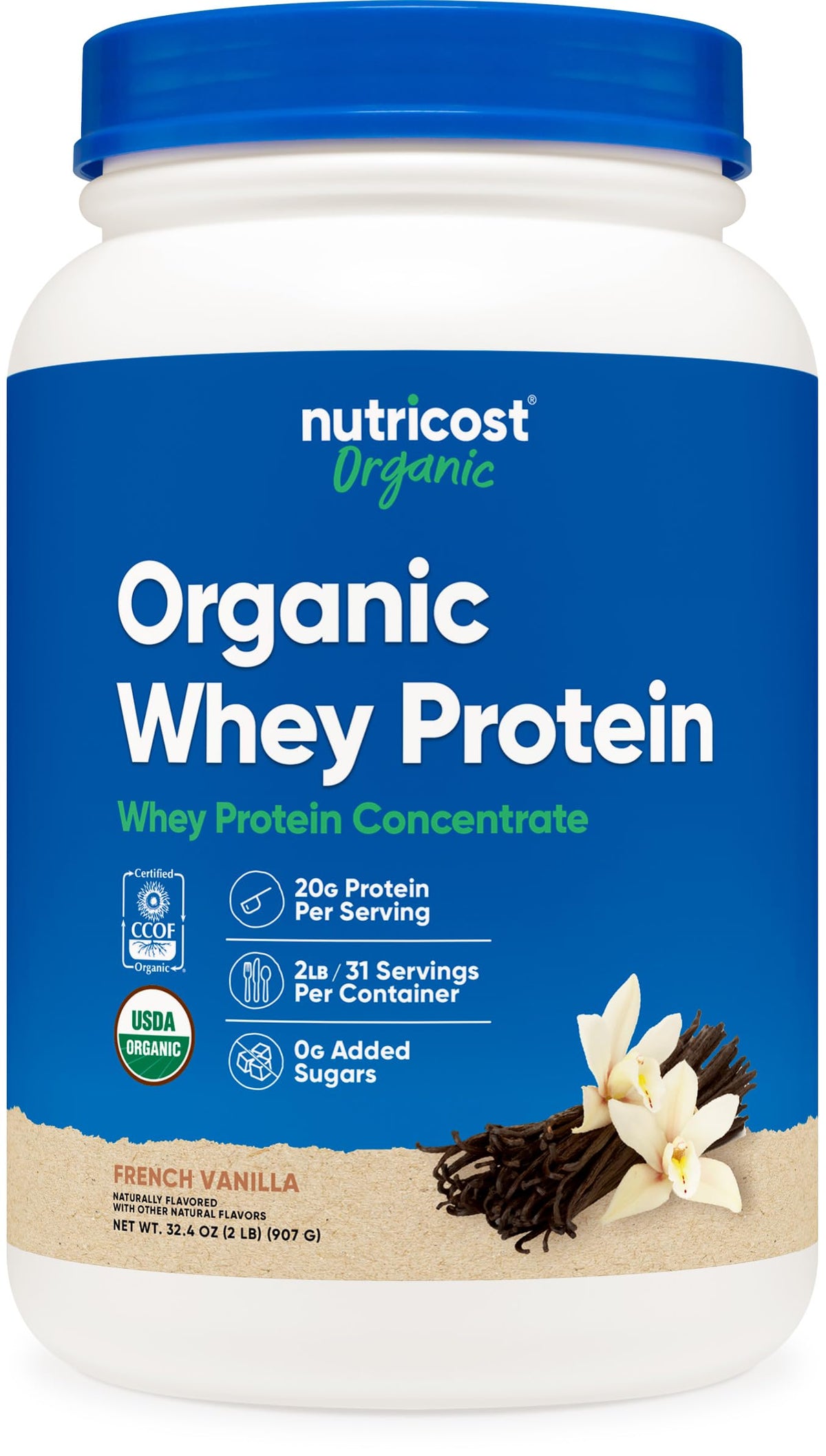 Nutricost proteína de suero concentrada vainilla francesa bote: soporte muscular diario