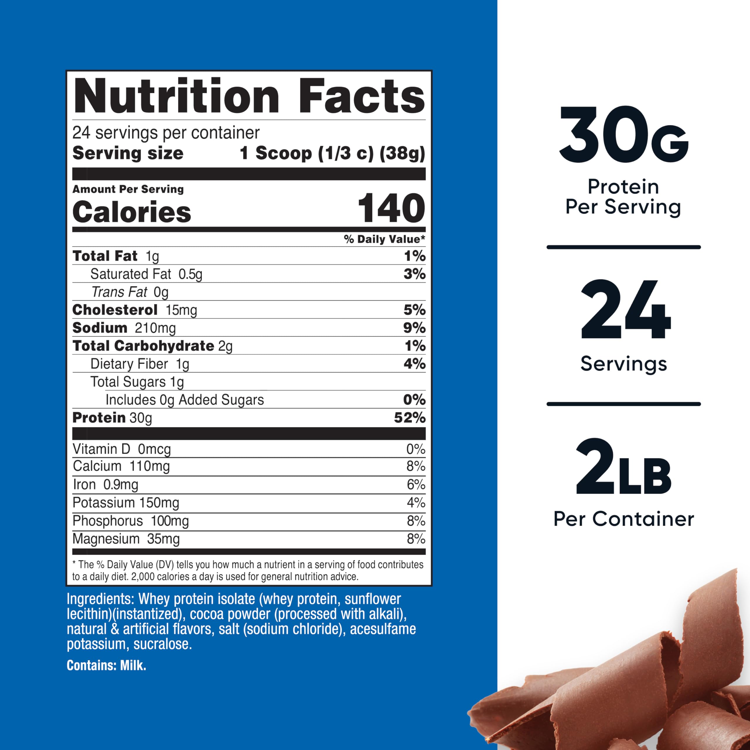 Nutricost Whey Protein Isolate con cuchara medida incluida para batidos rápidos
