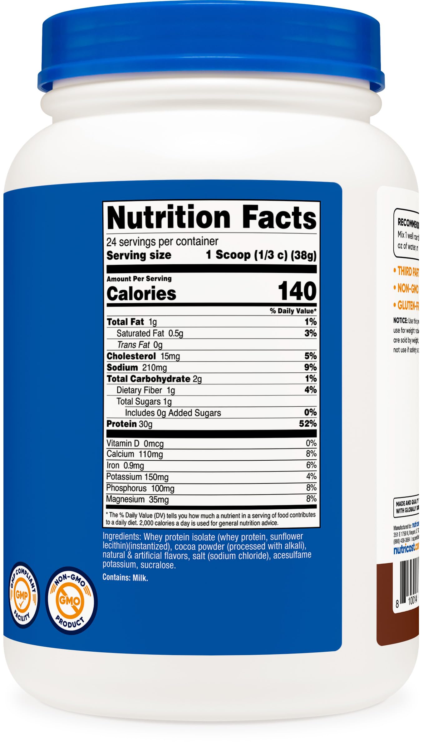 Nutricost Whey Protein Isolate, uso post-entrenamiento con mezcla rápida
