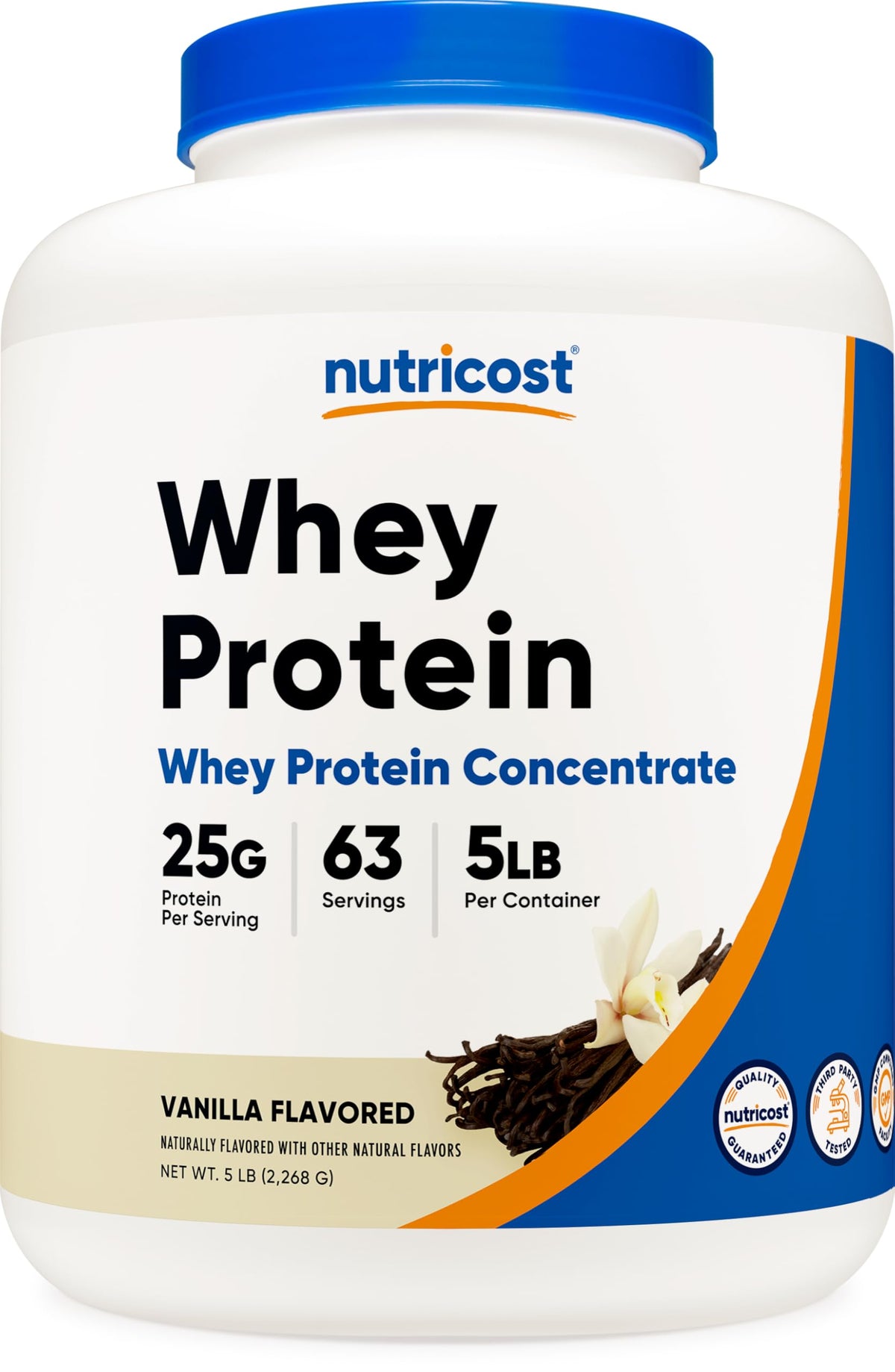 Nutricost Proteína de Suero Vanilla, bote para batidos diarios de alta calidad.