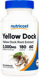 Nutricost Yellow Dock Extract cápsulas en botella para suministro de 60 días