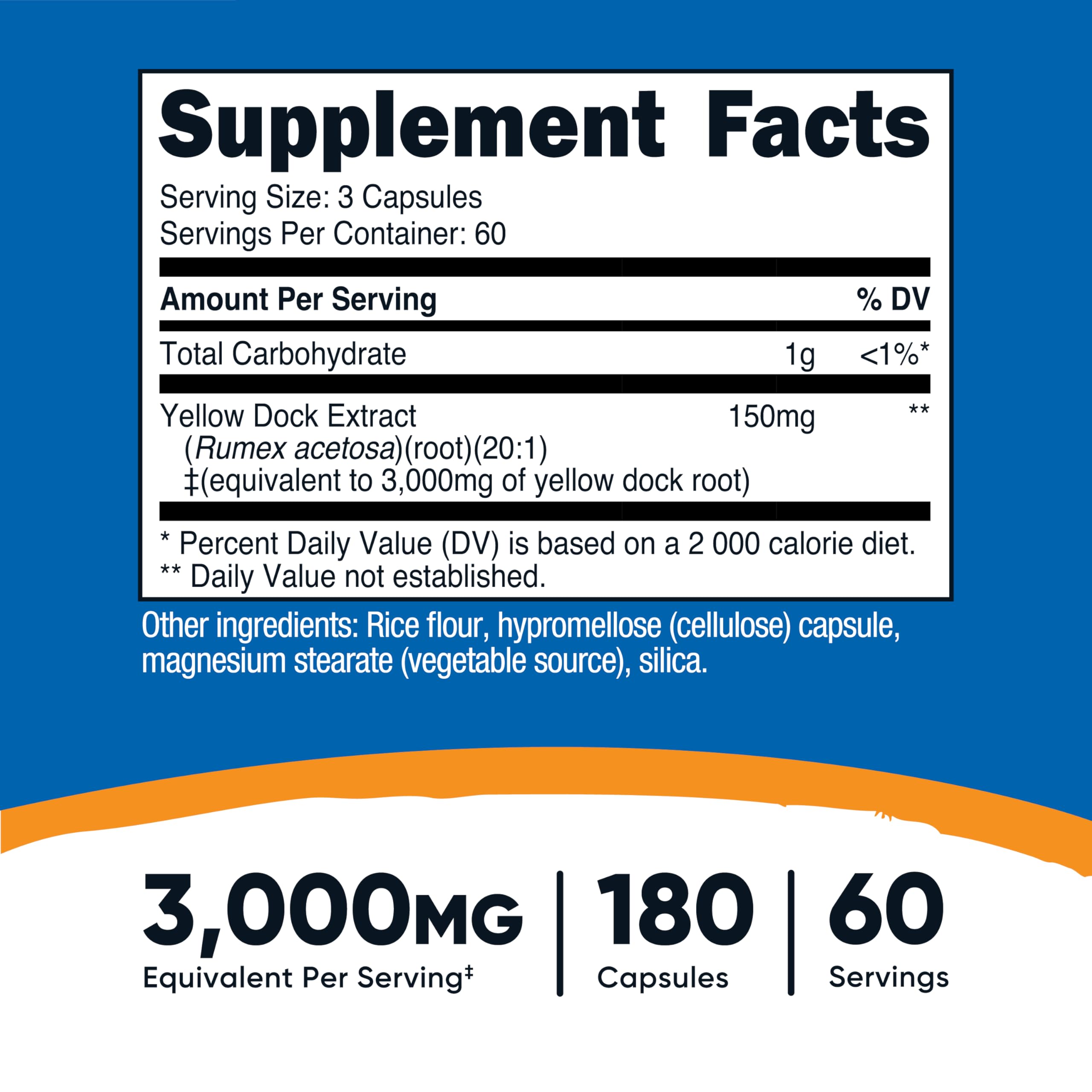 Nutricost Yellow Dock Extract uso diario recomendado para bienestar diario