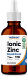 Nutricost Zinc Orgánico, botella con cuentagotas para uso diario conveniente