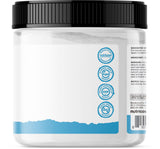 Nutricost Zinc Oxide Powder vertido en superficie para mezclas cosméticas.