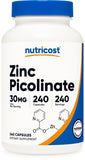 Nutricost Zinc Picolinato: botella de cápsulas para uso diario.
