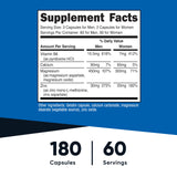 Nutricost ZMA, cápsulas, muestra 490 mg por porción para entrenamiento.