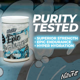 Nutrifitt Creatina micronizada monohidrato, coctelera, ideal para mezclar durante el entrenamiento.