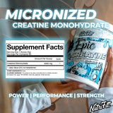 Nutrifitt Creatina micronizada monohidrato, cuchara de medición incluida, facilita dosis consistentes para entrenamientos.