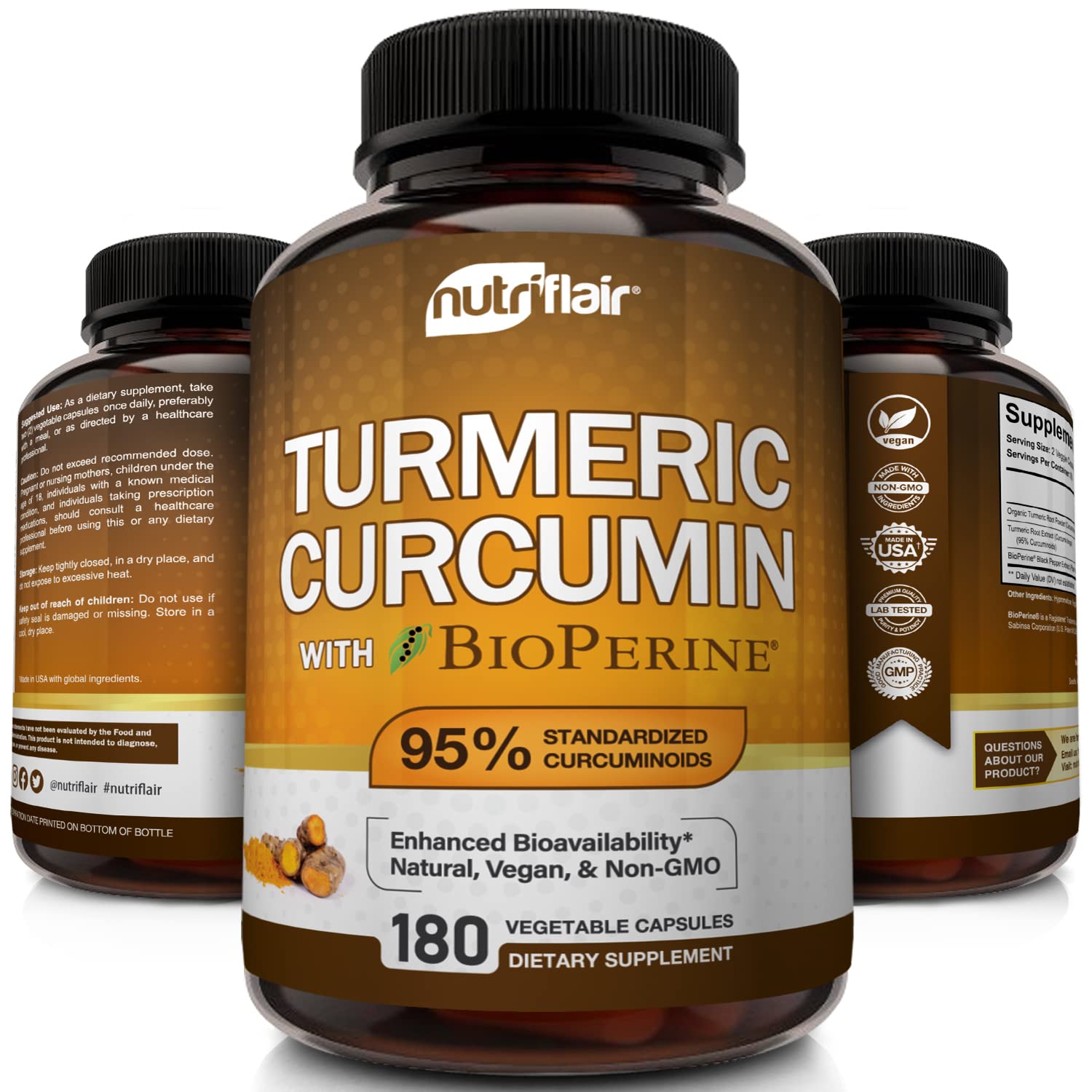 NutriFlair absorción optimizada gracias a BioPerine, cápsulas.