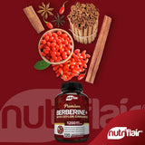 NutriFlair Berberine HCL 1200mg - soporte metabólico diario en envase práctico