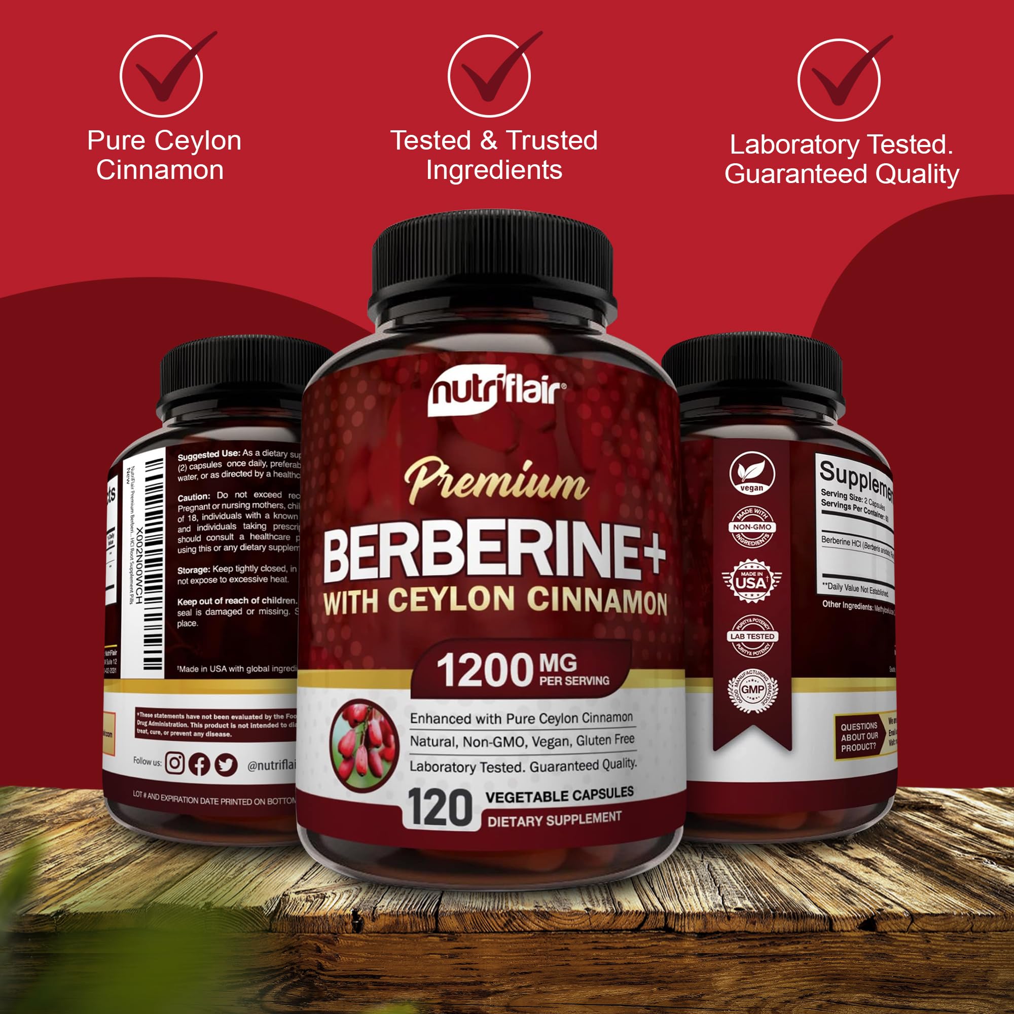 NutriFlair Berberine HCL - etiqueta de ingredientes naturales
