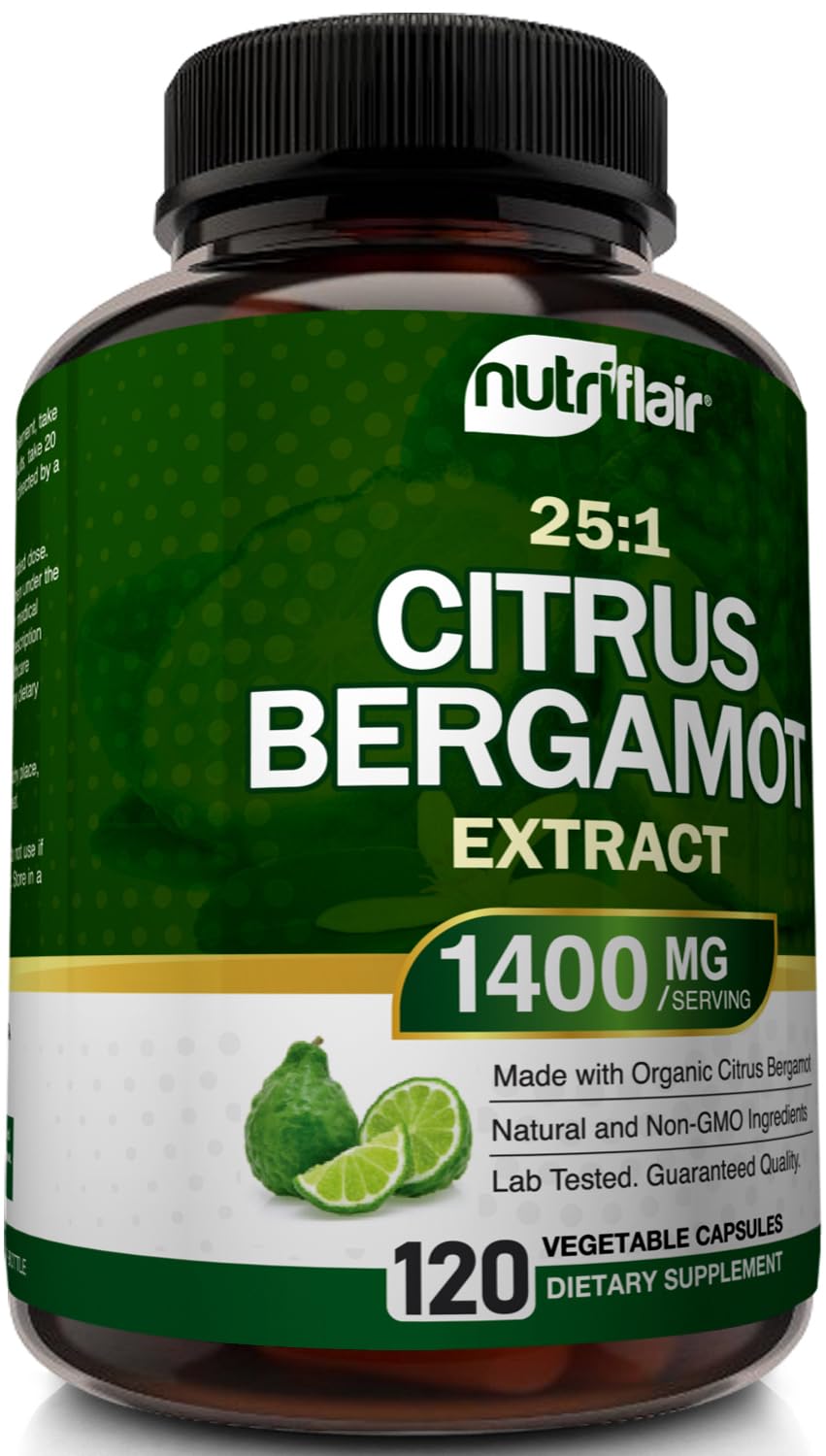 NutriFlair Bergamota Orgánica: sello GMP y pruebas de terceros para confianza.