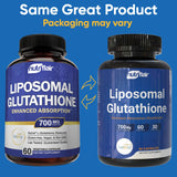 NutriFlair Liposomal Glutathione en cápsulas fáciles de tragar para tu rutina diaria.