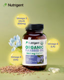 Nutrigent cápsulas de aceite de lino 60 cápsulas, liberación rápida para absorción