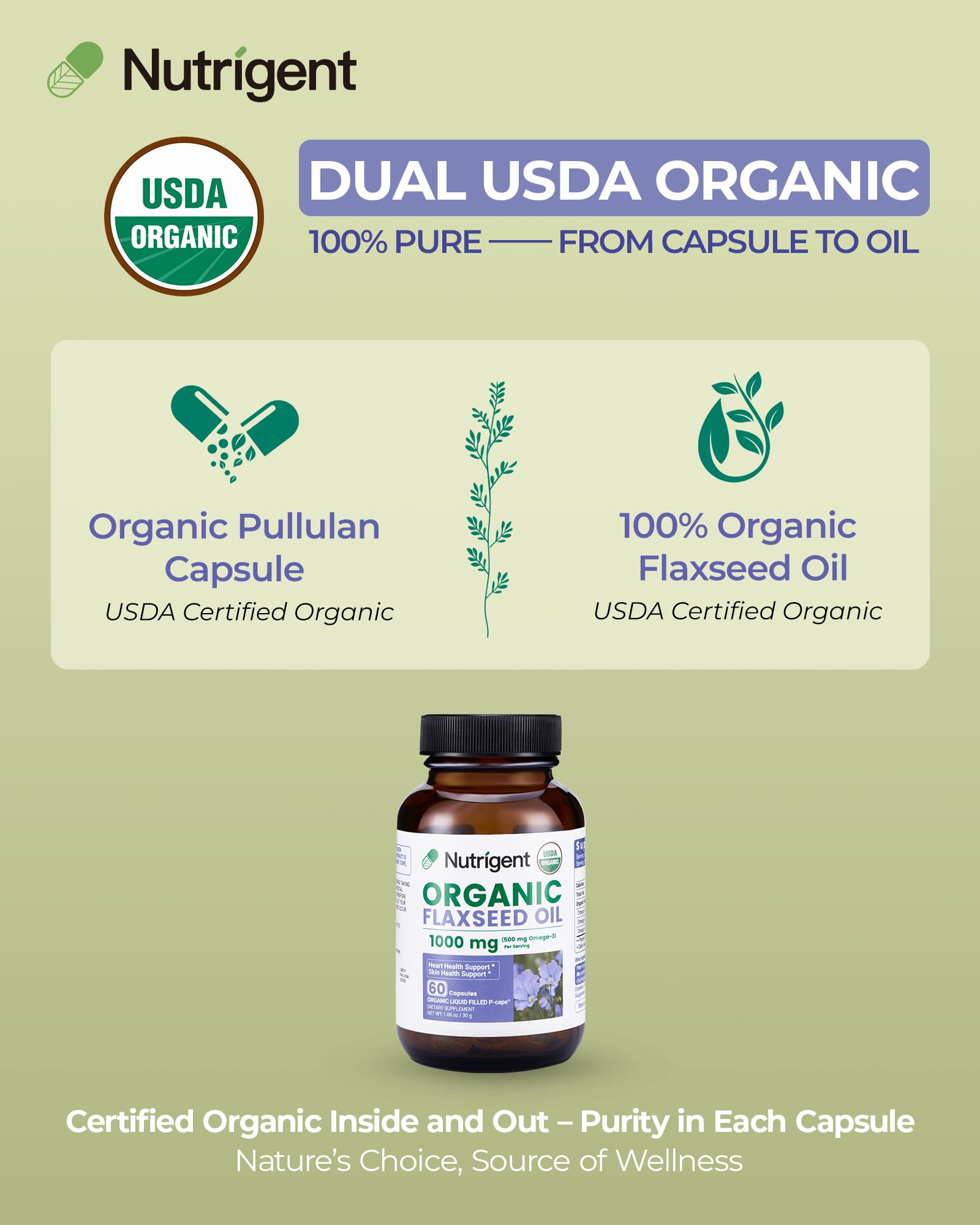 Nutrigent etiqueta orgánica USDA certificada, garantía de calidad