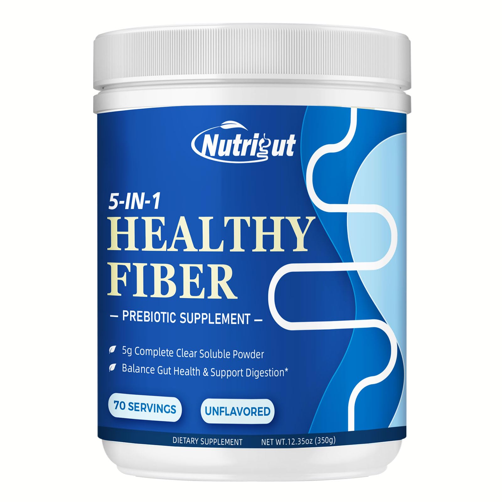 NutriGut polvo fibra prebiótica, porción diaria para apoyo digestivo suave