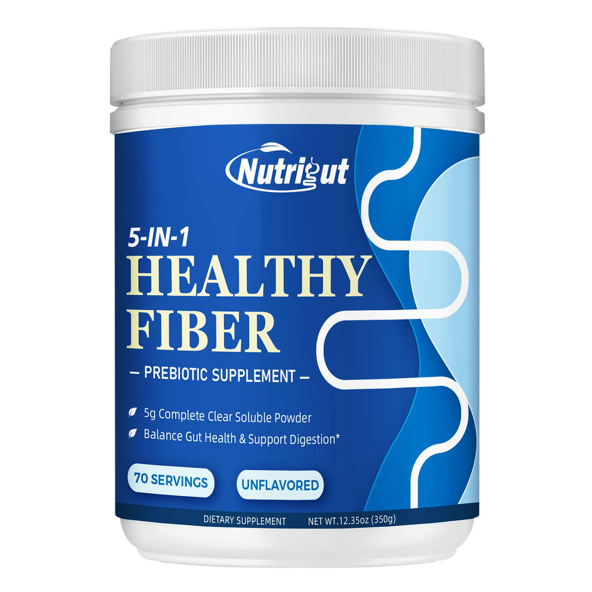 NutriGut polvo fibra prebiótica, porción diaria para apoyo digestivo suave
