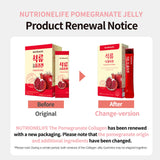 Nutrionelife detalle de textura de jalea granada, muestra una textura sedosa ideal para diario