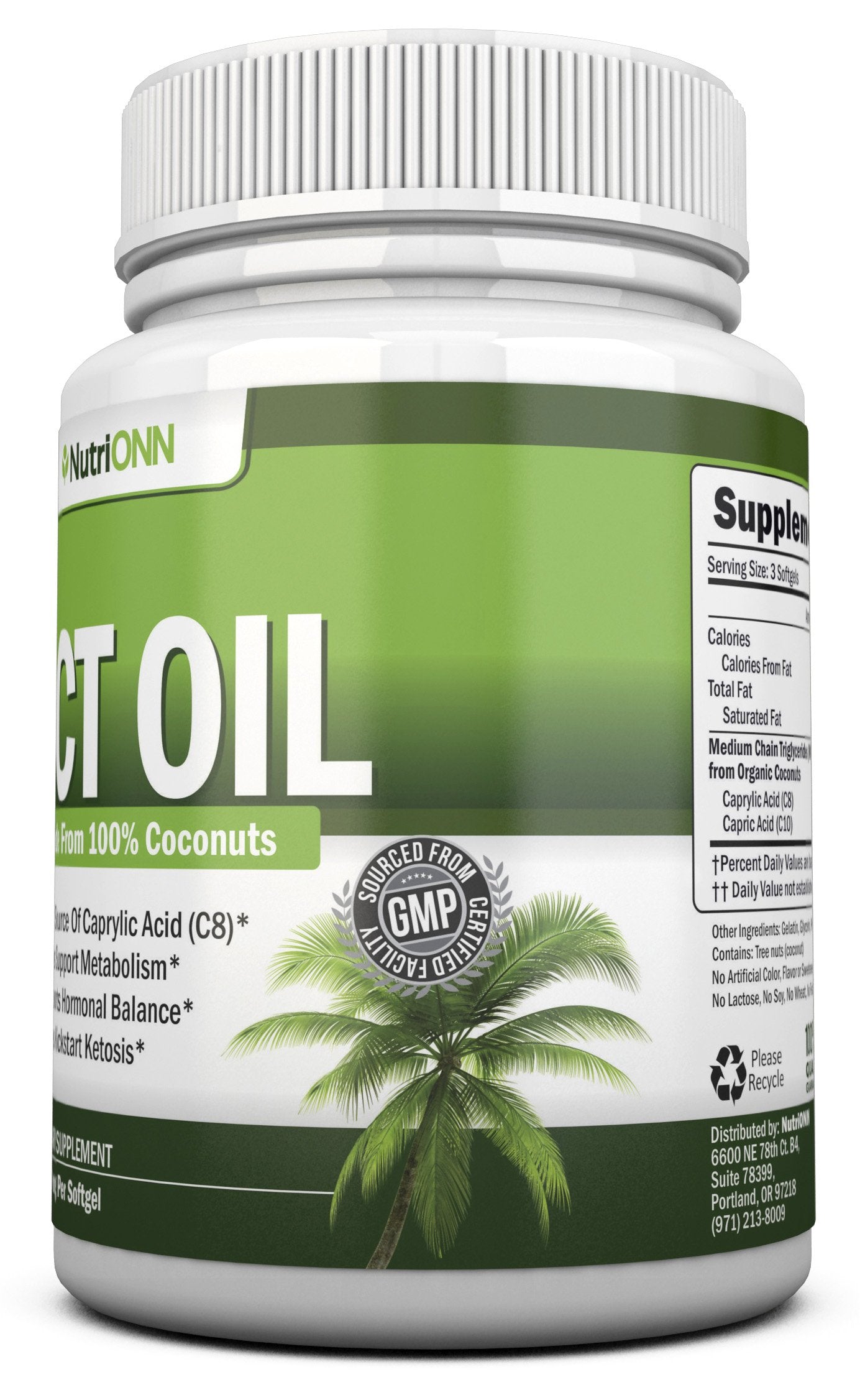 NutriONN MCT Oil portátil para llevar en bolso o viaje.