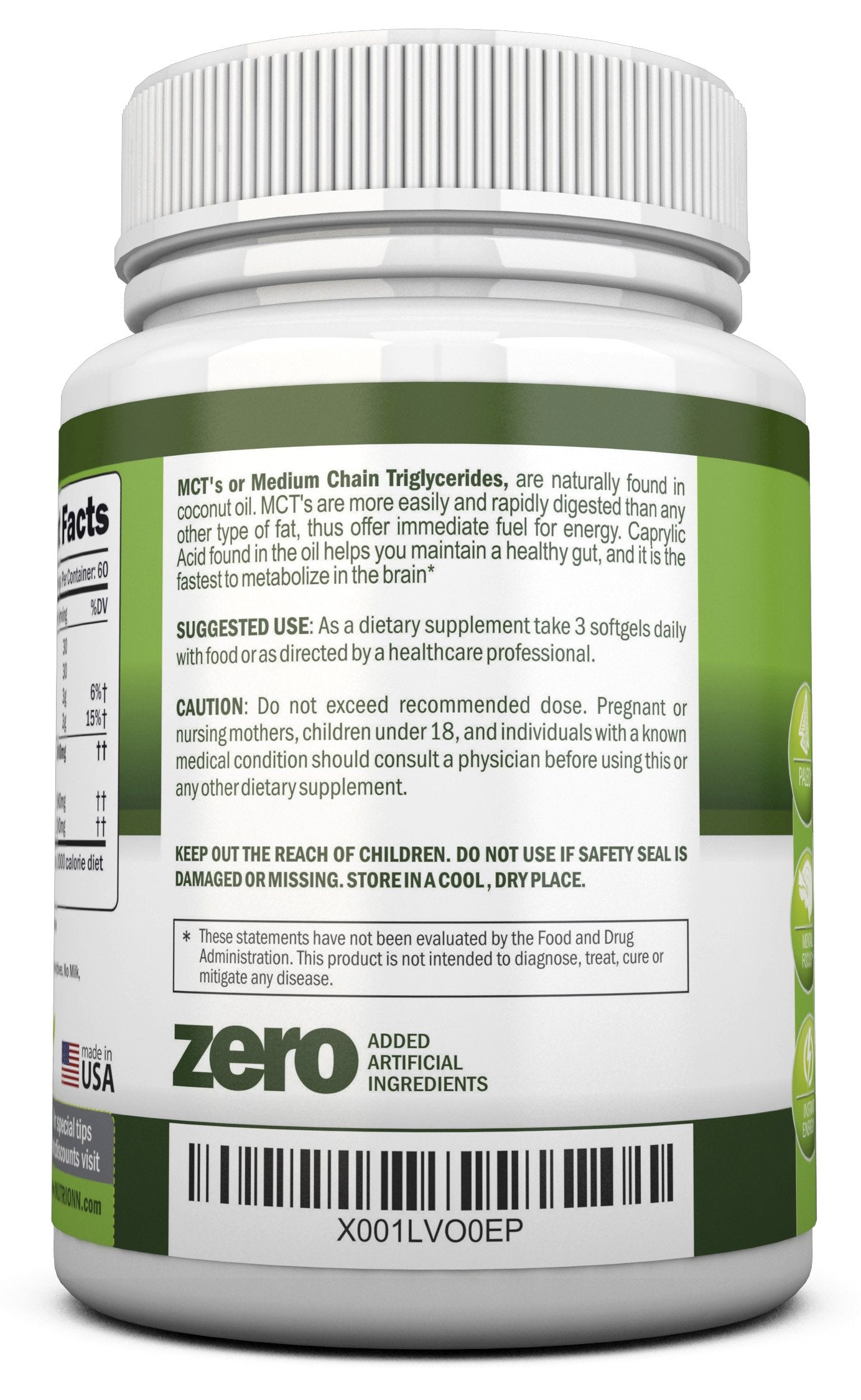 NutriONN MCT Oil sin palma para una dieta limpia y sostenible.