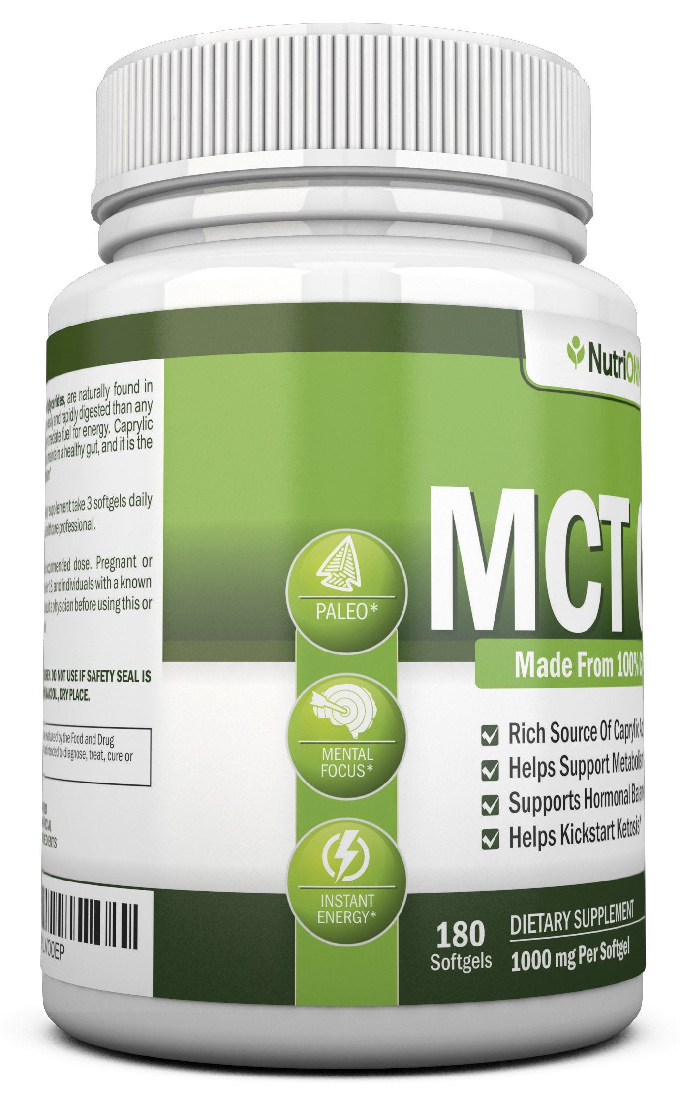 NutriONN MCT Oil para tomar en café, energía rápida sin grasa adicional.