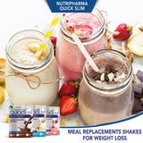 Nutripharma Quick Slim contiene 27 vitaminas y minerales para nutrición diaria.