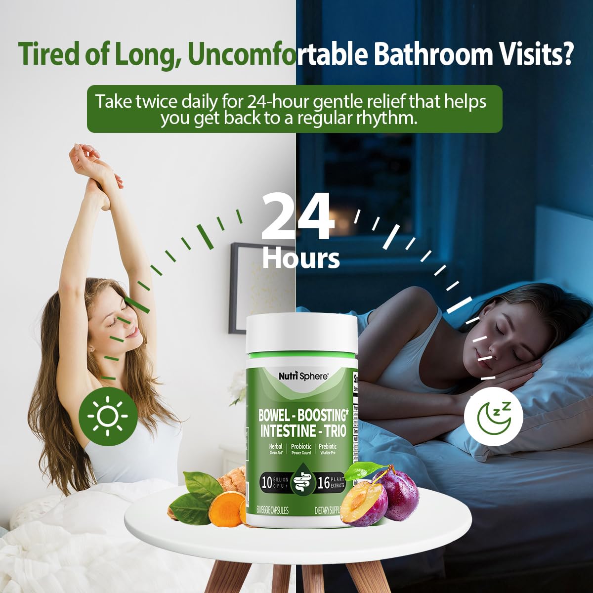 Uso diario con NutriSphere para mantenimiento digestivo sin estimulantes agresivos.