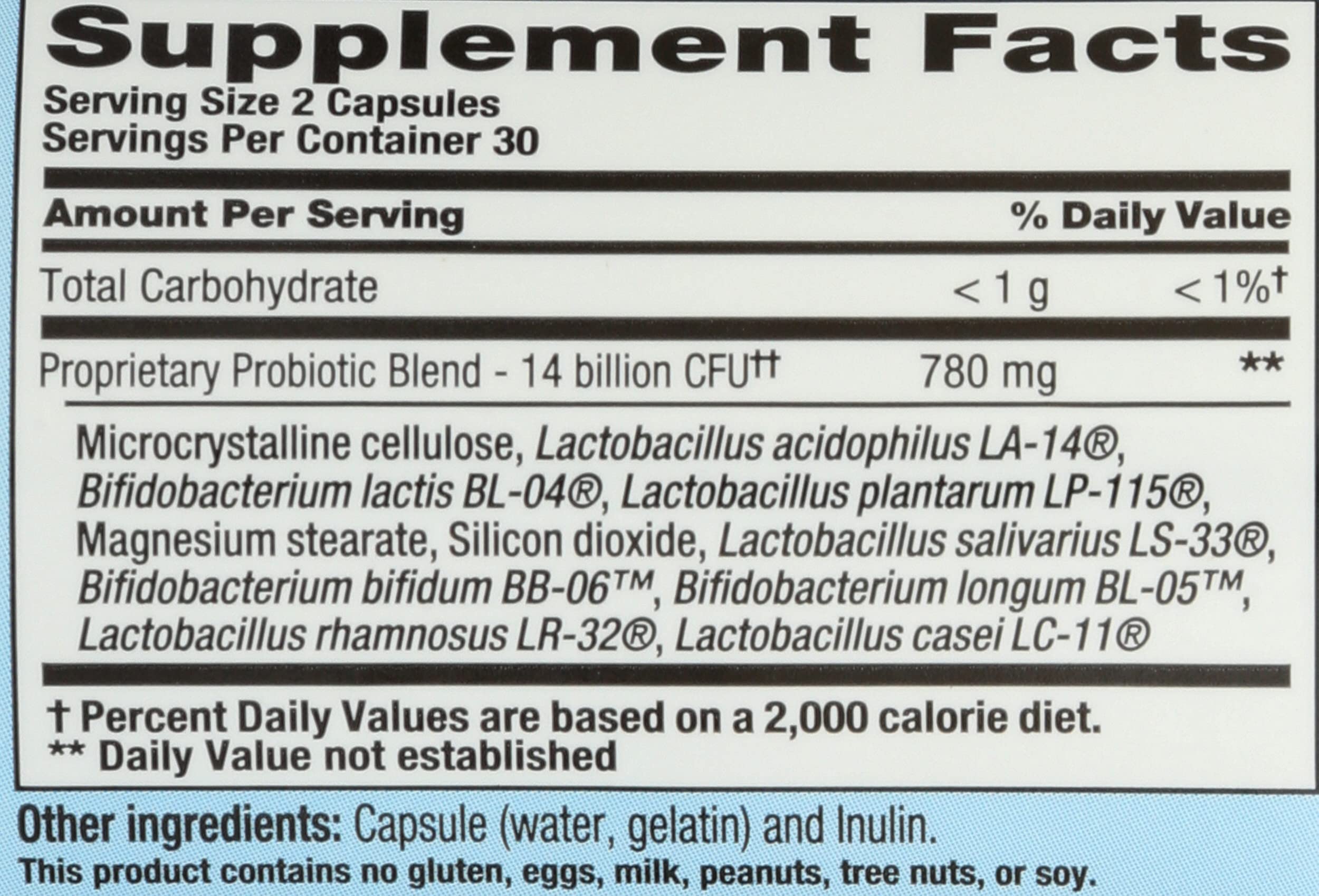 Cápsulas PB8 de Nutrition Now listas para tomar con agua.