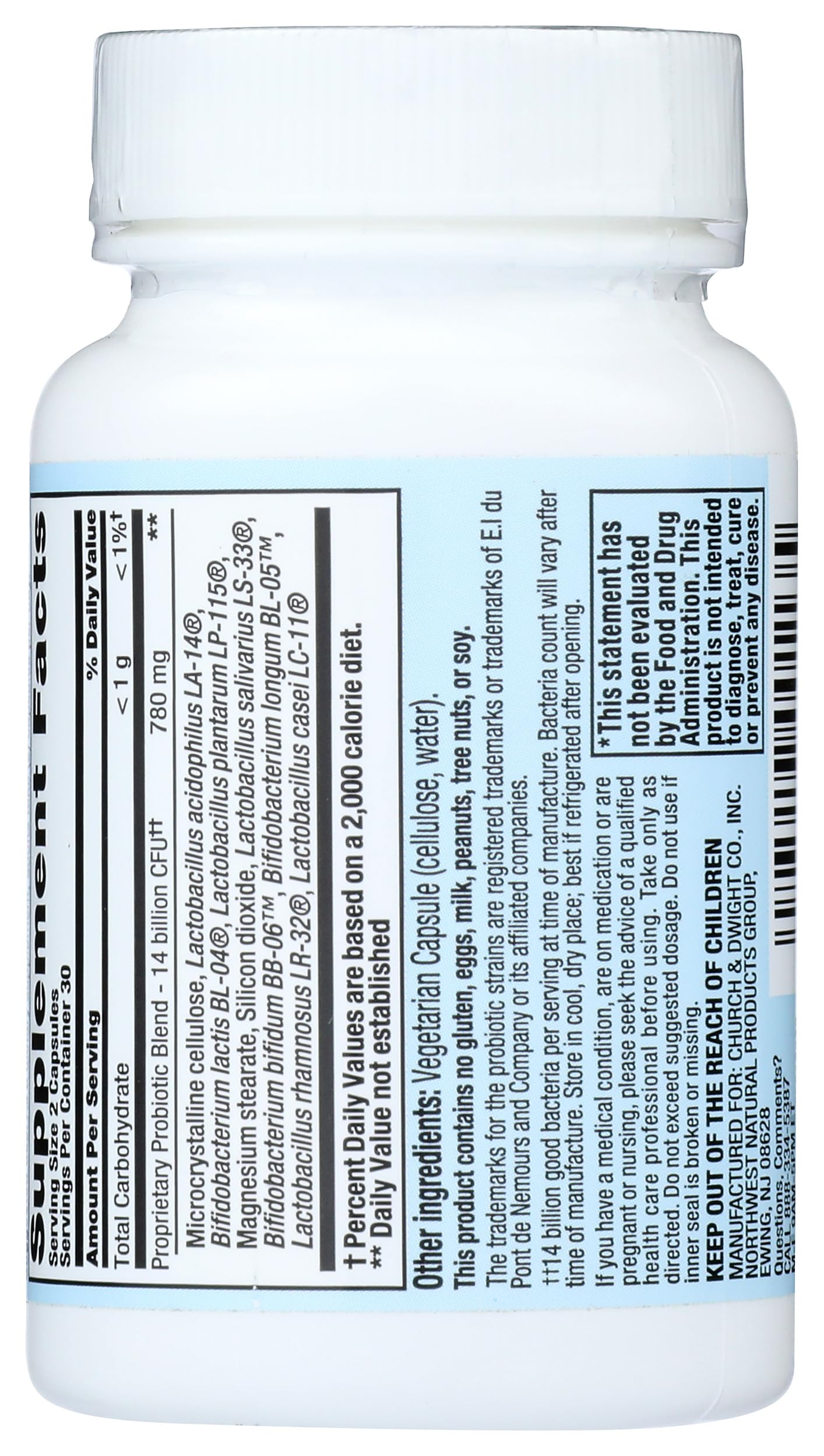 Nutrition Now Pb8 Acidophilus envase de 60 cápsulas, práctico para uso diario