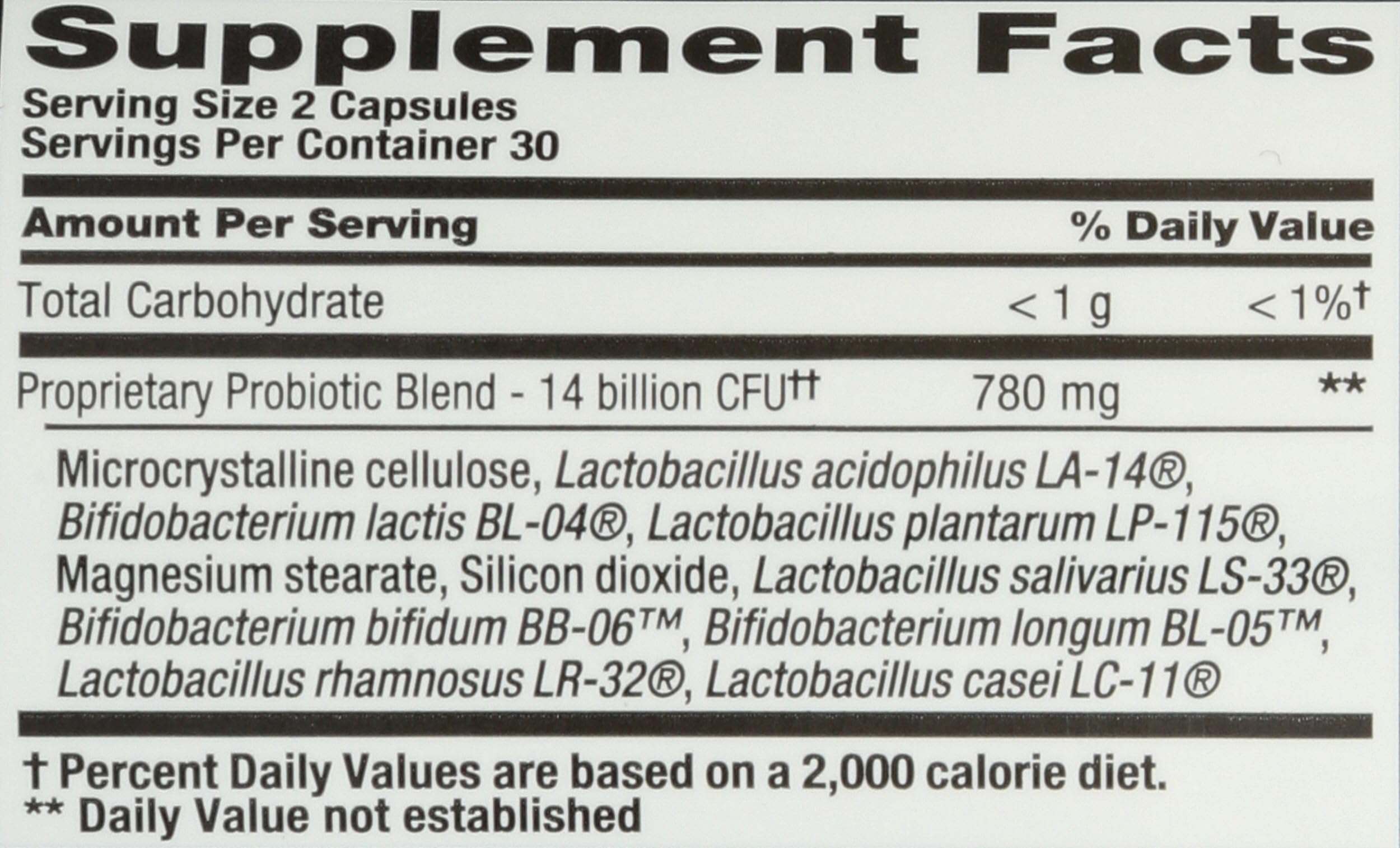 Nutrition Now Pb8 Acidophilus etiqueta clara con ingredientes visibles