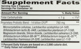Nutrition Now Pb8 Acidophilus etiqueta clara con ingredientes visibles