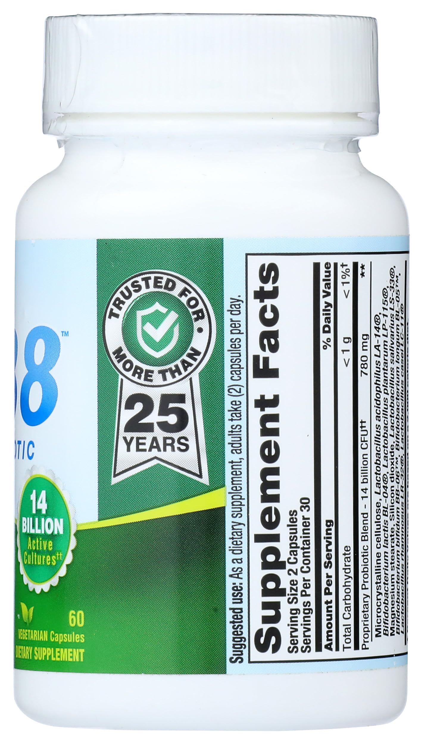 Nutrition Now Pb8 Acidophilus ingredientes clave visibles en la etiqueta