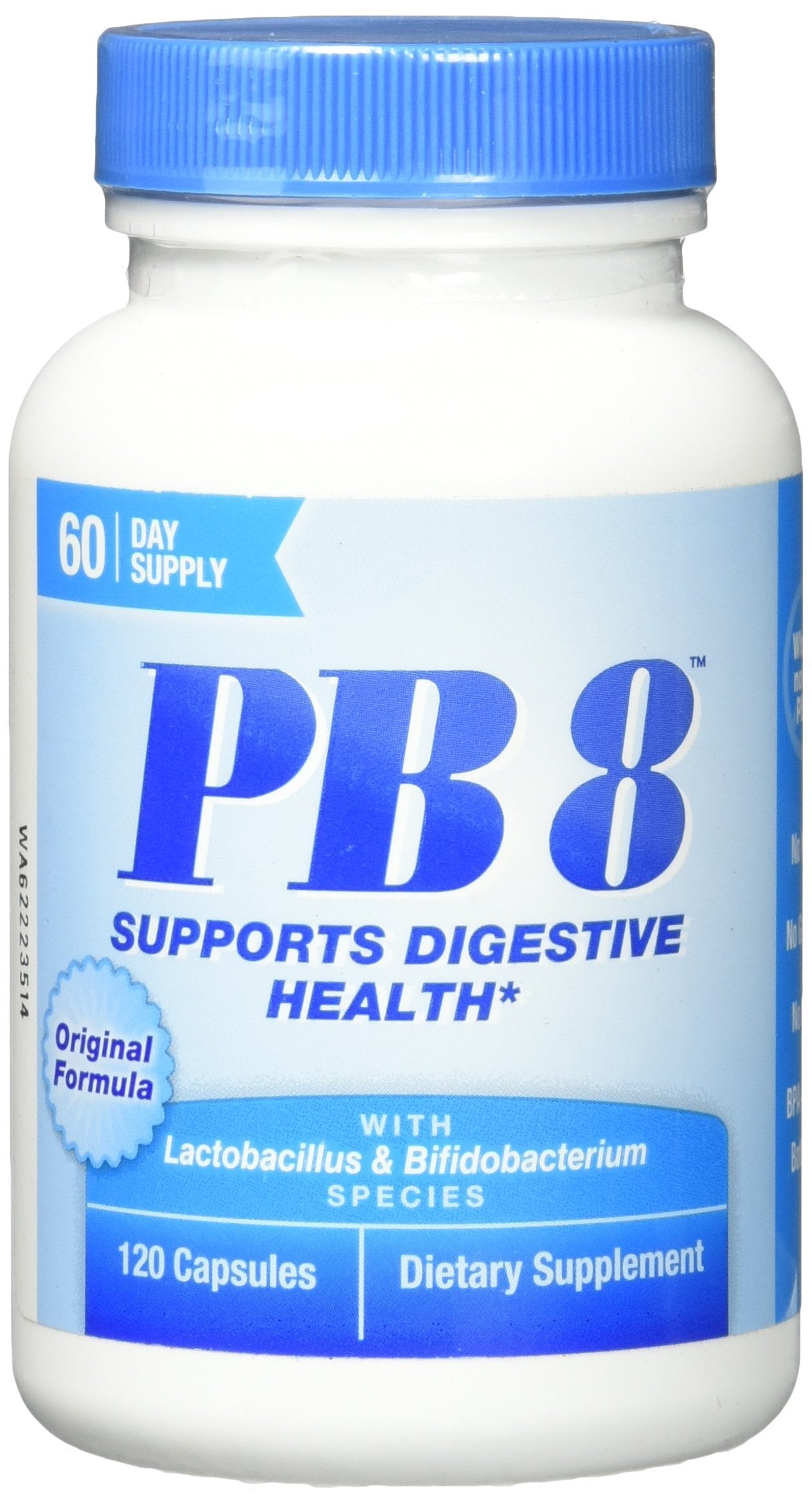 Nutrition Now Pb8 Acidophilus Original en frasco, soporte digestivo diario y equilibrio intestinal.