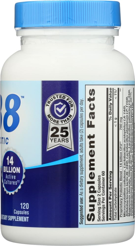 Nutrition Now PB8 Probiotico Acidophilus 120 cápsulas - cápsulas visibles, fácil consumo diario.