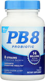 Nutrition Now PB8 Probiotico Acidophilus 120 cápsulas - frente del frasco, posible apoyo diario.