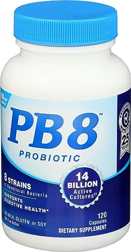 PB8 Probiótico Nutrition Now: etiqueta libre de gluten, visible.