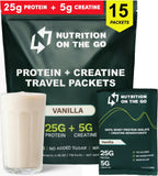 Nutrition On The Go: paquete de proteína de suero aislada sabor vainilla para viaje