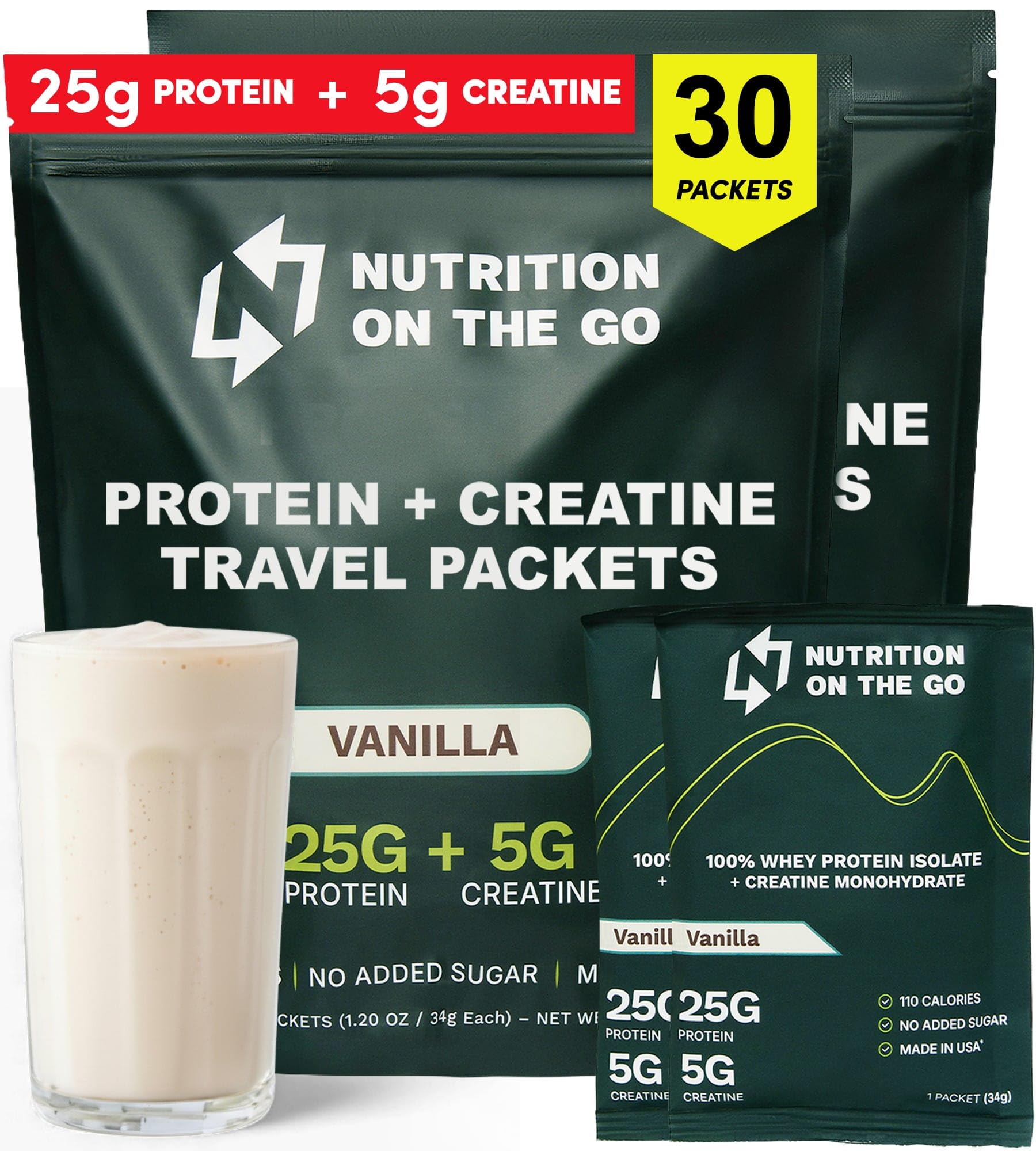 Nutrition On The Go sobres-proteina-aislada-con-creatina-vainilla para entrenamientos eficientes