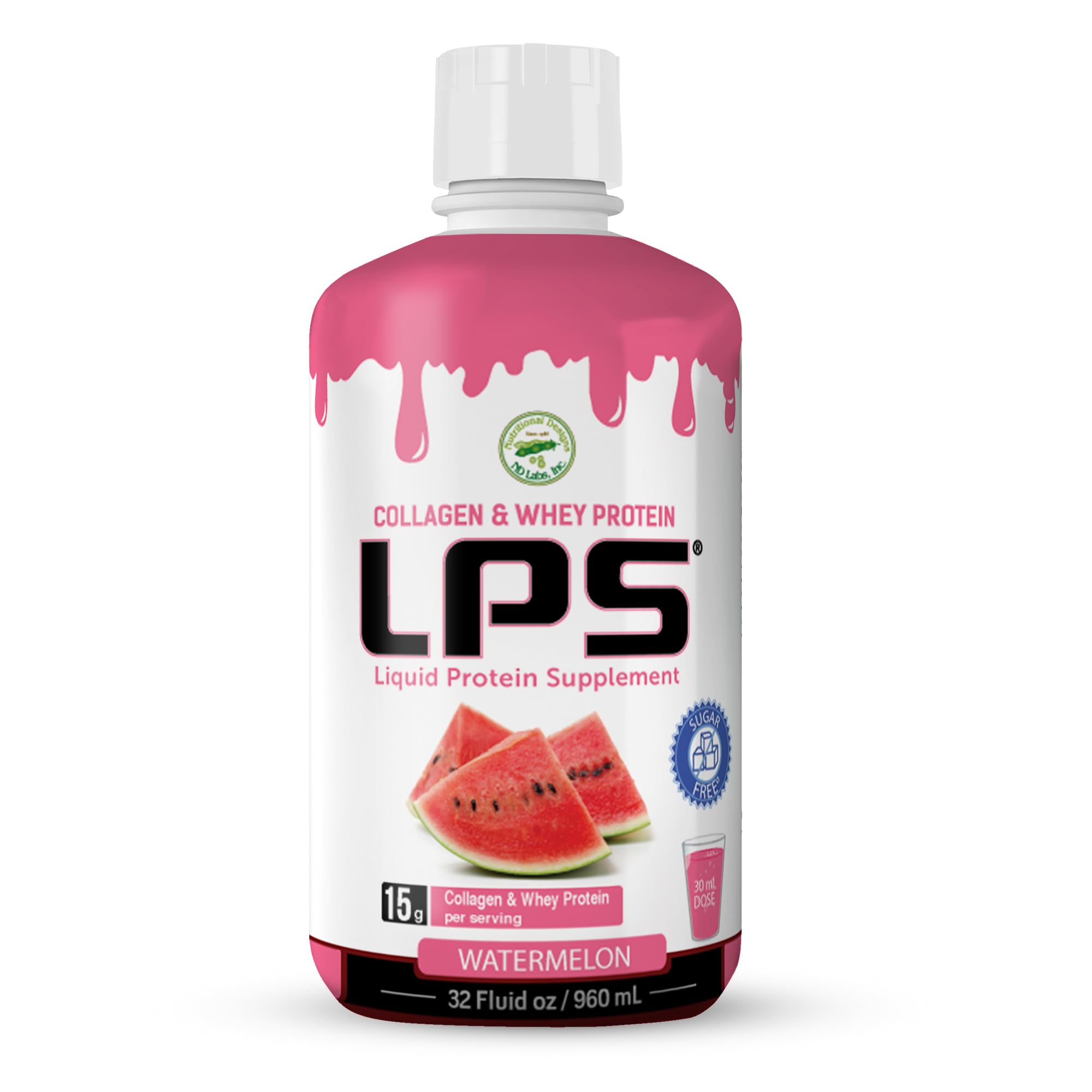 Nutritional Designs LPS colágeno líquido, botella vertida, apoyo potencial a piel saludable