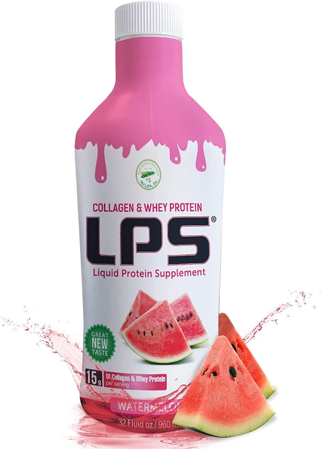 Nutritional Designs LPS colágeno líquido, sabor sandía, experiencia refrescante