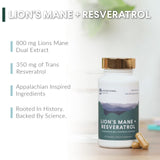 Nutritional Roots Cápsulas Melena de León y Resveratrol, porción diaria para apoyo a la concentración.