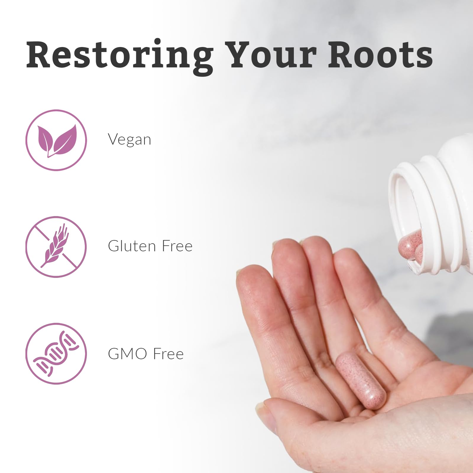 Nutritional Roots dosis diaria sugerida para conveniencia.