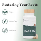 Presentación en blister de Nutritional Roots Maca, 60 cápsulas para uso diario.