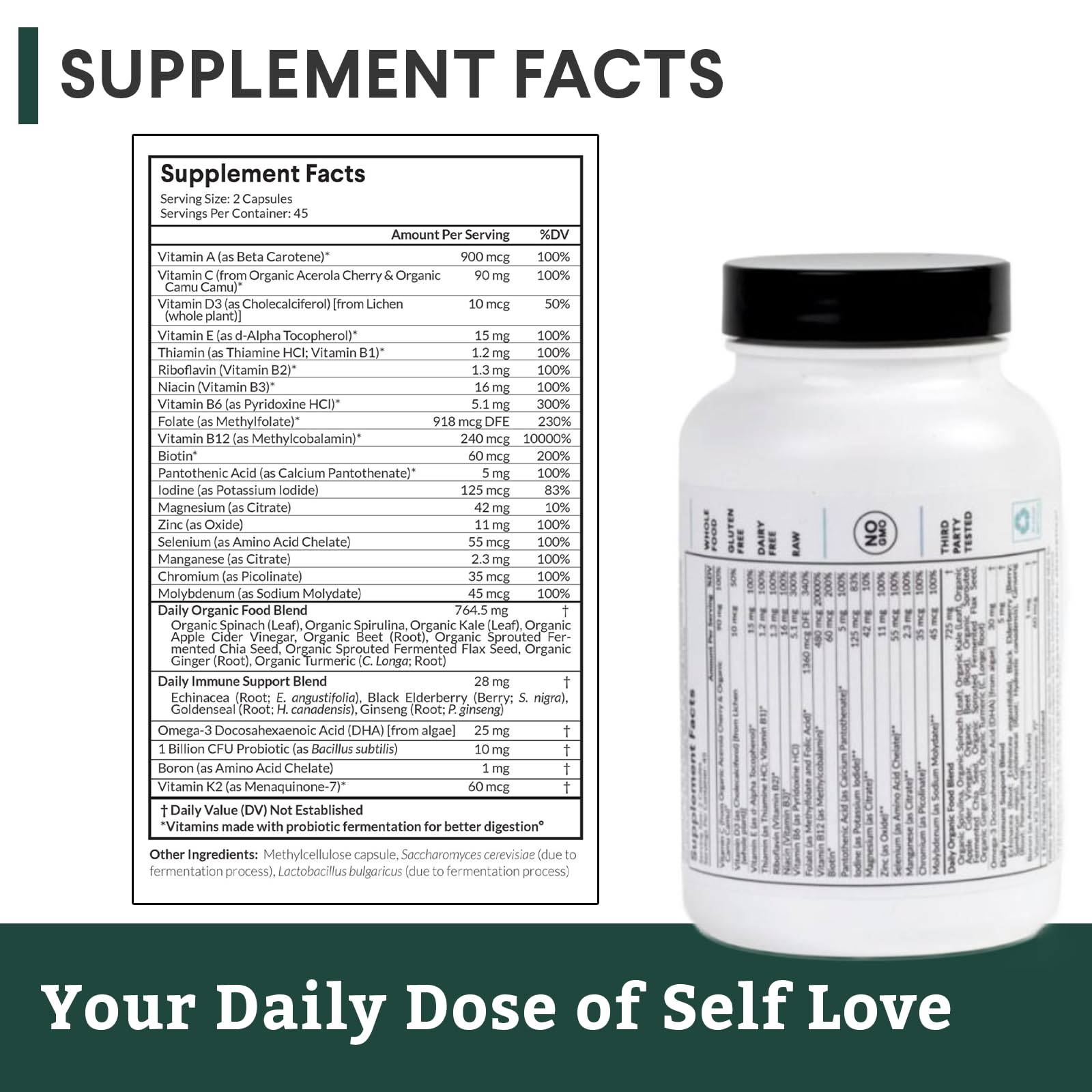 Nutritional Roots Multivitamin+ probióticos para soporte digestivo y balance intestinal.