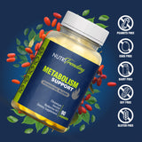 NutriTrending Metabolismo soporte etiqueta frontal, información clara de la fórmula