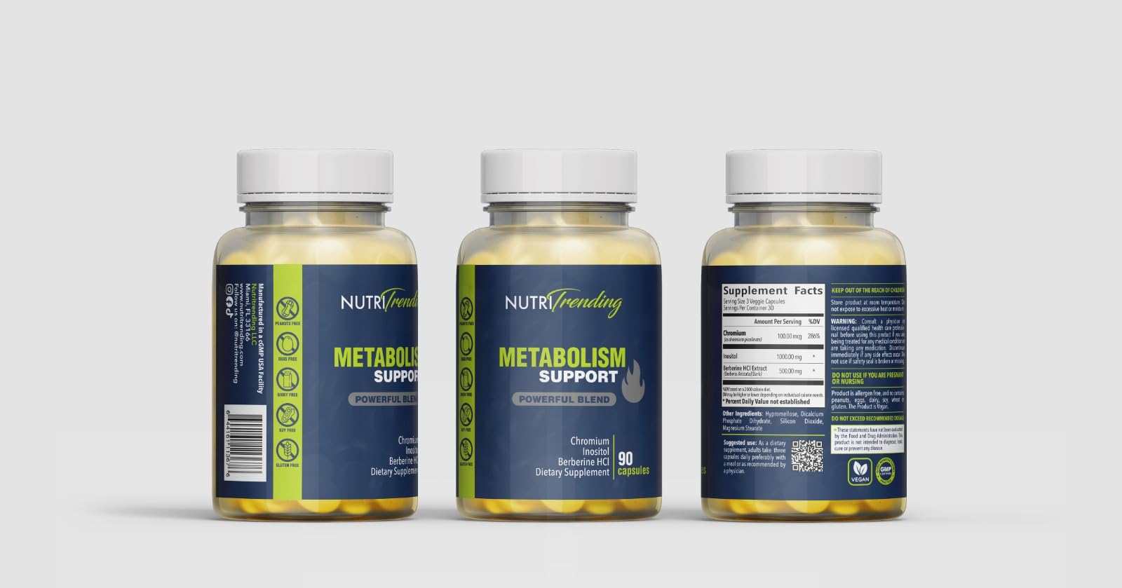 NutriTrending Metabolismo soporte empaque, caja lista para venta