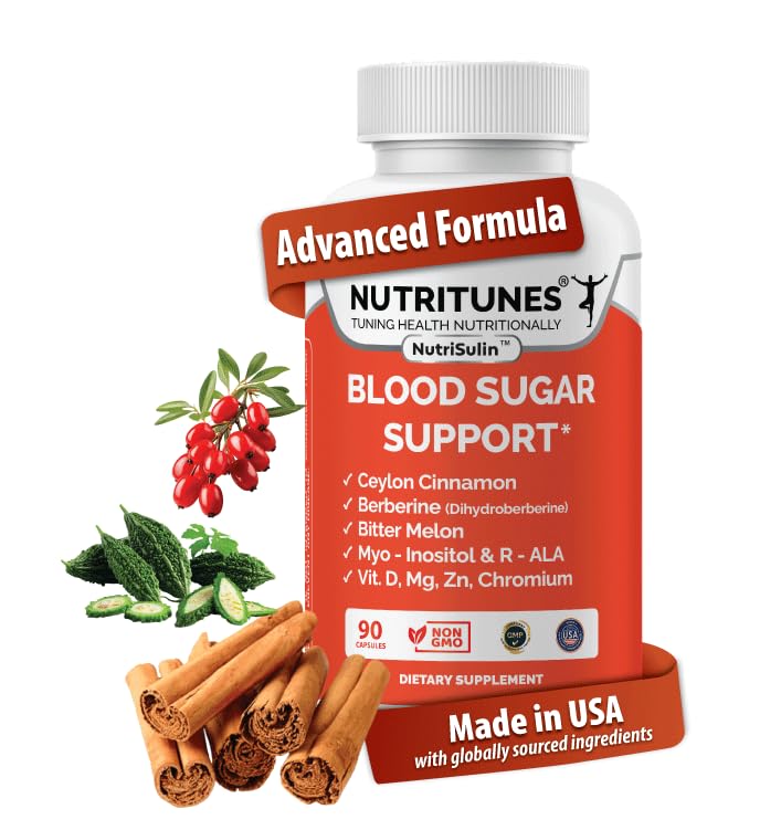 NutriSulin cápsulas junto a la botella para apoyar niveles normales de glucosa.