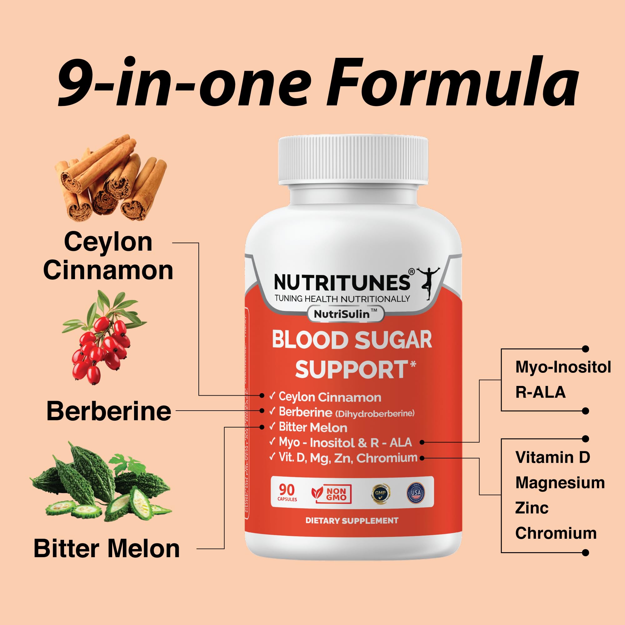 NutriSulin melon-amargo destacado en el envase para uso cotidiano.
