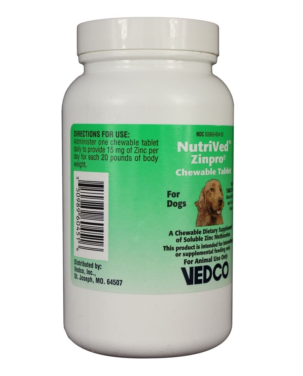 Dosis diaria basada en el peso, 15 mg de zinc por cada 20 libras.